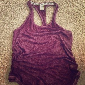 PINK racer back tank top maroon
